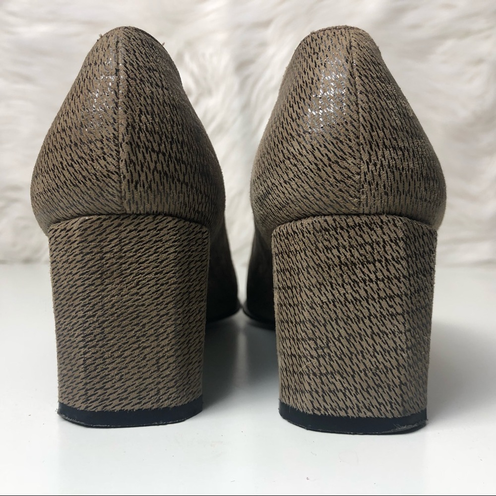 Stuart Weitzman Textured Square Toe Chunky Pumps - Picture 4 of 6